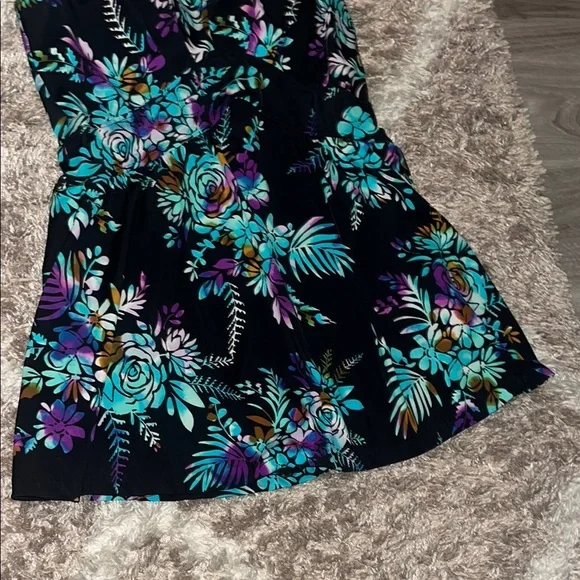 Maxine Of Hollywood Floral Tummy Support One Piece Swimsuit Dress Romper - Picture 7 of 11